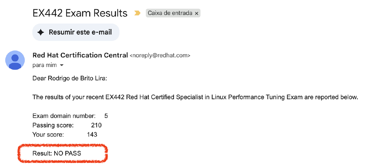 Reprovado no Exame - EX442 Red Hat Certified Specialist in Linux ...